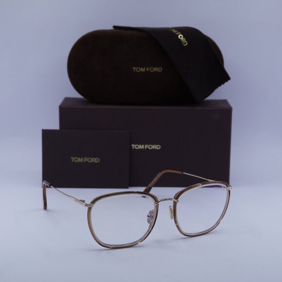Final Price! Tom Ford FT5702-B 045 Brown/Gold Eyeglasses 54mm